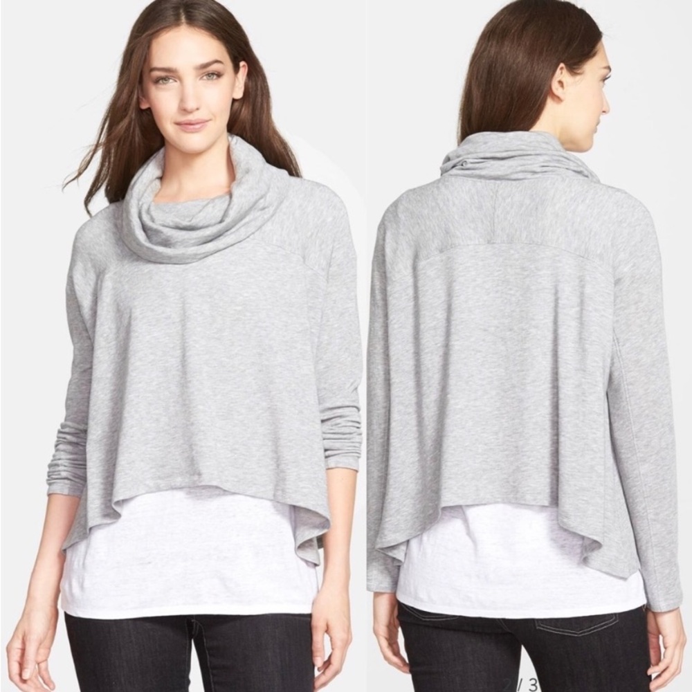 Eileen Fisher Draped Funnel Neck Crop Top XS